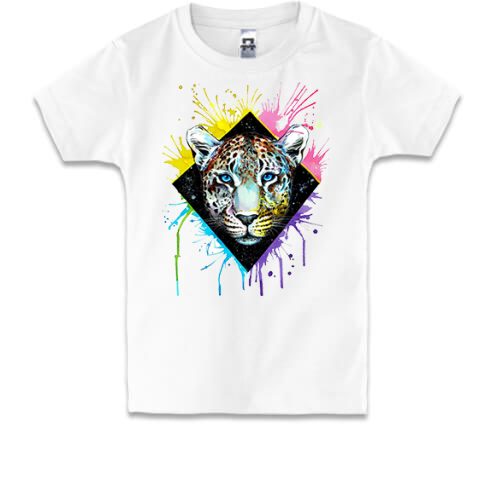 Детская футболка с акварельным леопардом
