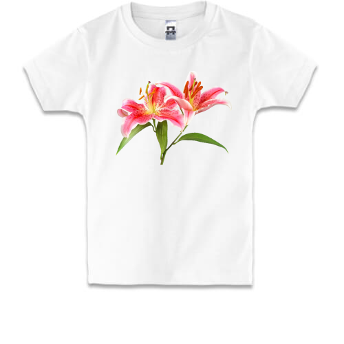 Детская футболка с розовыми лилиями