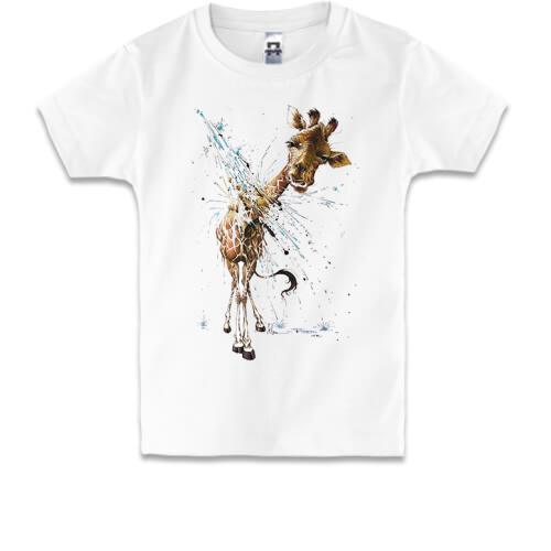 Дитяча футболка з жирафом під душем
