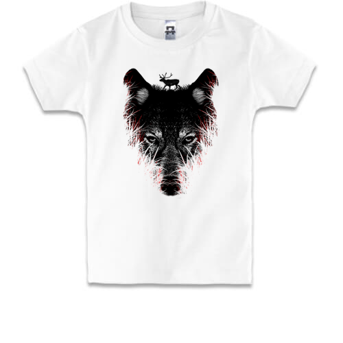 Дитяча футболка зі стилізованим вовком