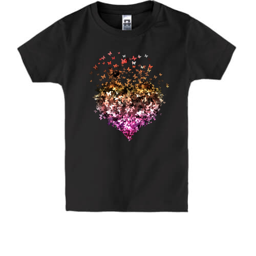 Детская футболка с сердцем из мотыльков