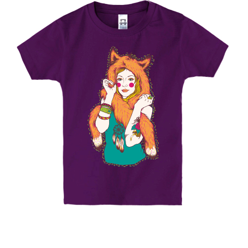 Детская футболка с девушкой лисичкой