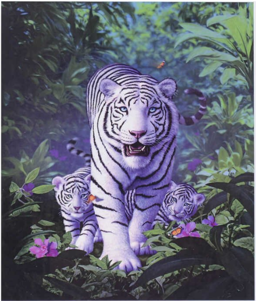 Алмазная живопись 'Белые тигры'