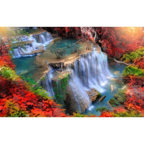 Алмазная картина 'Каскад водопадов' без рамки