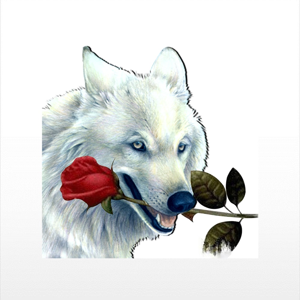 Алмазная мозаика 'Белый волк' без подрамника