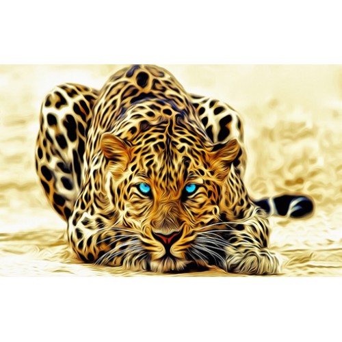 Алмазная мозаика 'Голубоглазый леопард' без подрамника