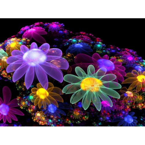 Алмазна мозаїка 'Космічні квіти' без підрамника