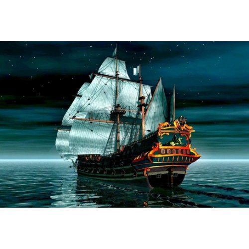 Алмазная мозаика 'Пиратский корабль' без подрамника