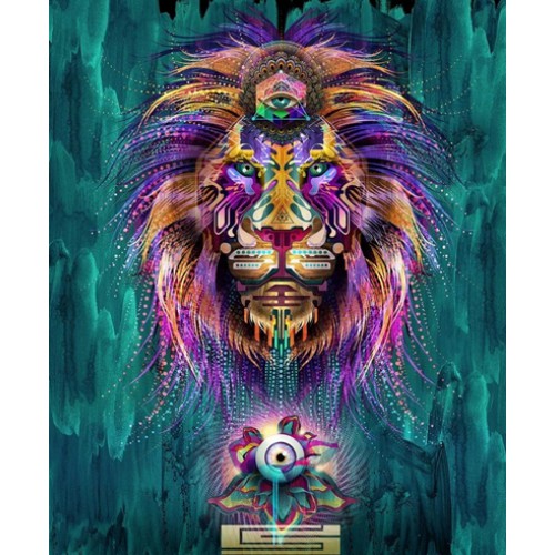 Алмазная мозаика 'Тотем льва' без подрамника