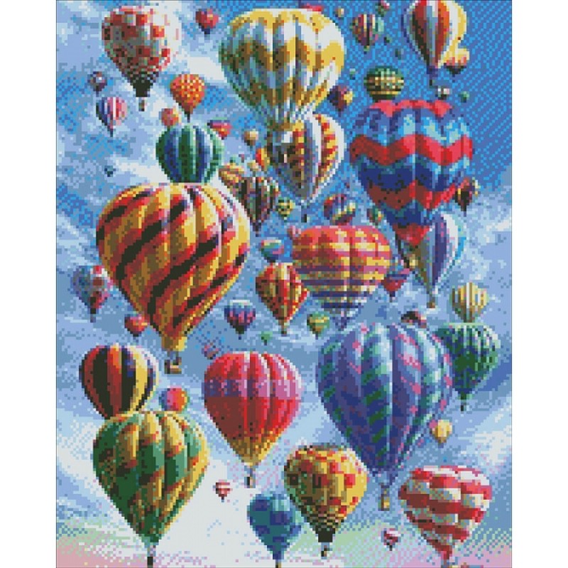 Большая картина алмазная мозаика 'Воздушные шары'