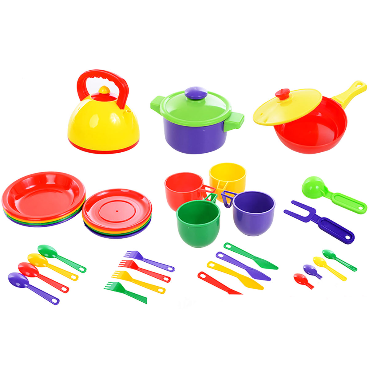 Великий набір дитячого іграшкового посуду