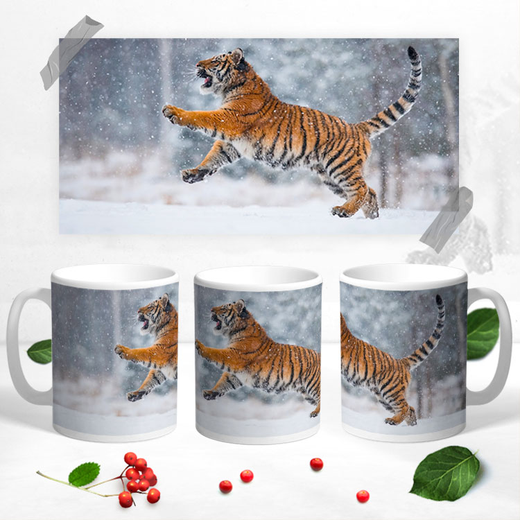 Чашка 'Тигр зимой'