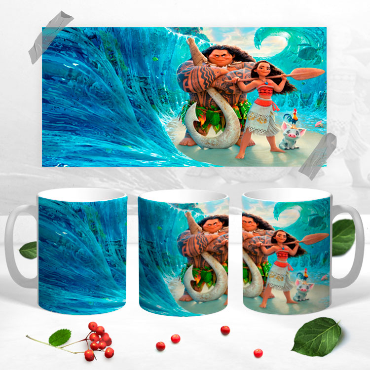 Чашка с 3Д рисунком 'Моана и Мауи'