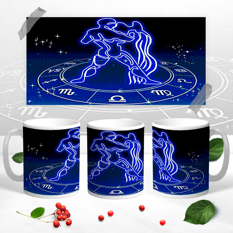 Чашка с 3Д рисунком знак зодиака 'Водолей'