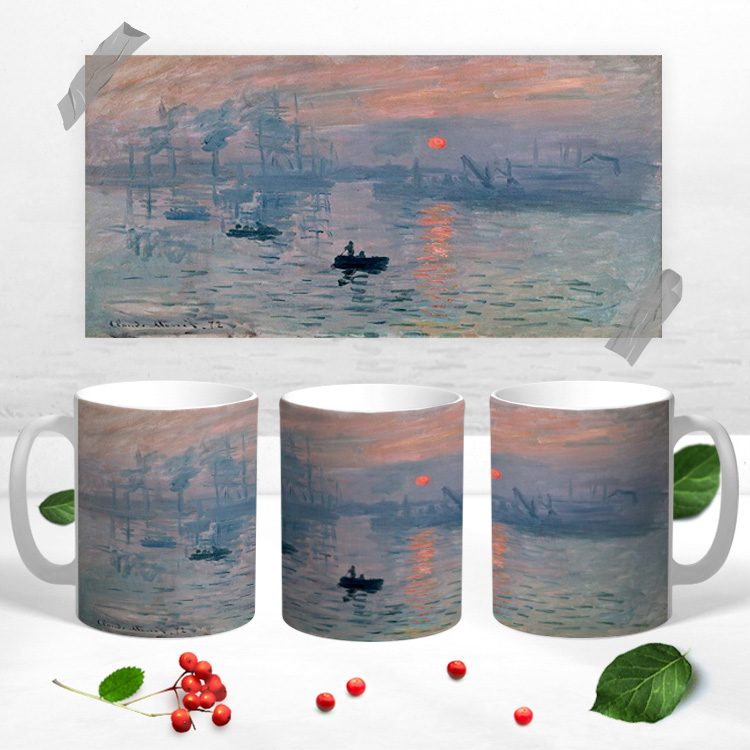 Чашка с фото картины Клод Моне ' Впечатление Восход солнца'
