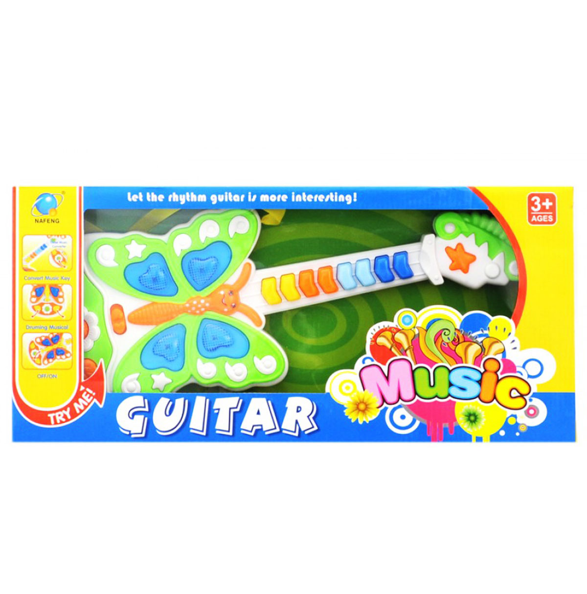 Детская гитара 'Бабочка' на батарейках