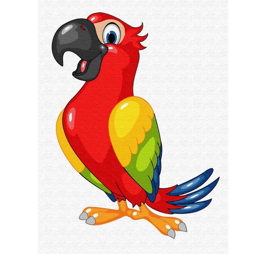Детская картина по номерам BRUSHME KIDS 'Красочный папугай'