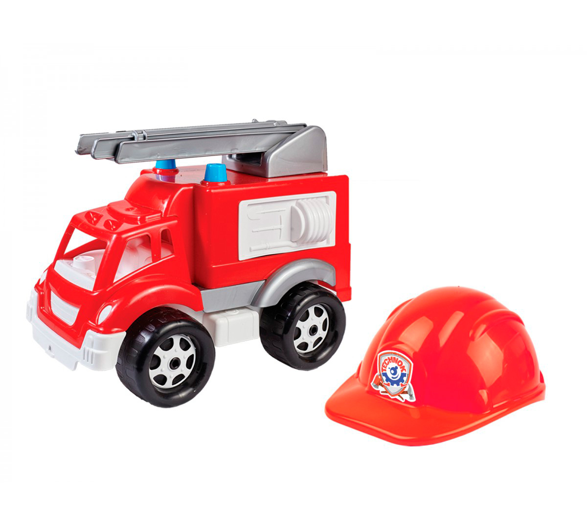 Детская пожарная машина с каской 'Малыш пожарник'