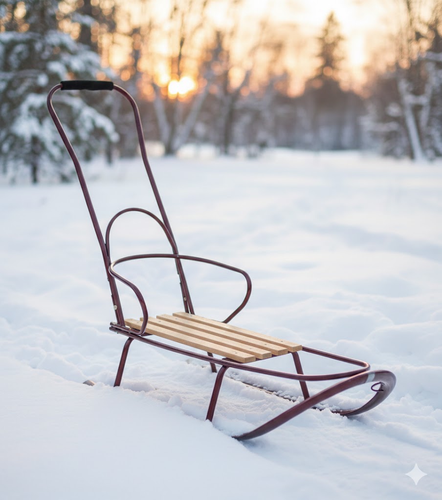 Дитячі санки з ручкою для батьків