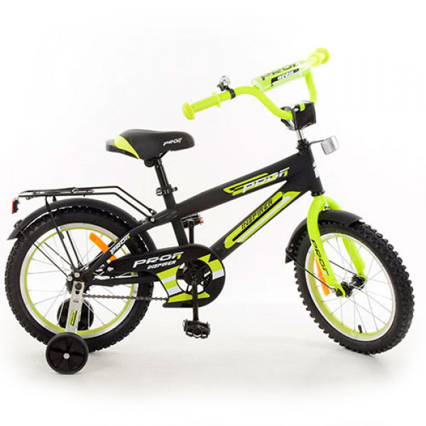 Детский черно-зеленый двухколесный велосипед 'PROFI'