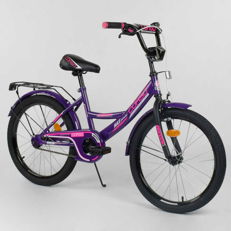 Детский двухколёсный велосипед Corso 20' Фиолетовый