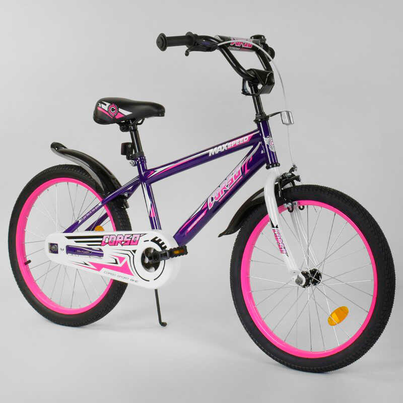 Детский двухколёсный велосипед Corso Aerodynamic 20' Фиолетовый
