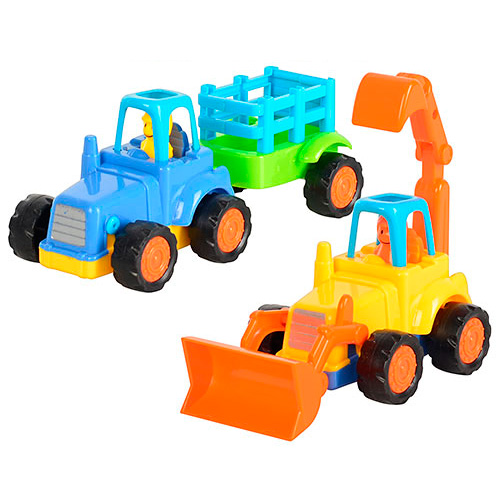 Дитячий іграшковий набір 'Трактор з причепом' 'Екскаватор'