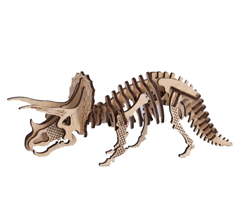 Детский пазл из дерева 3Д динозавр 'Трицератопс'
