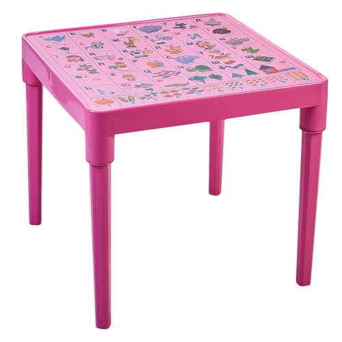 Детский пластиковый стол 'Украинский алфавит' розовый