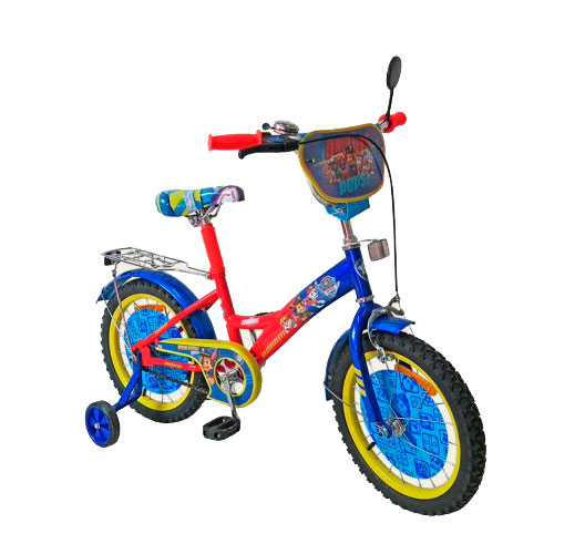 Детский разноцветный двухколесный велосипед 'Щенячий патруль'