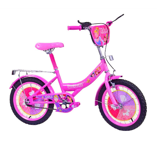 Детский розовый двухколесный велосипед 'Friends'