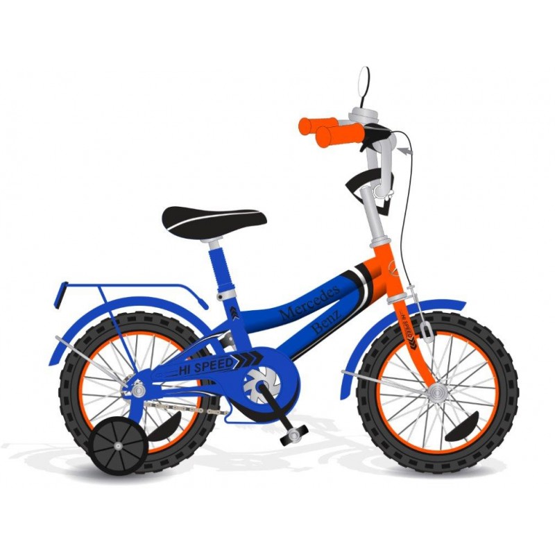 Детский сине-оранжевый велосипед 18'