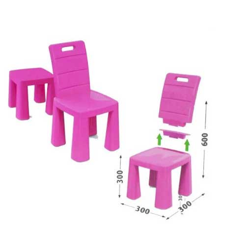 Дитячий стілець-табуретка 'Рожевий'