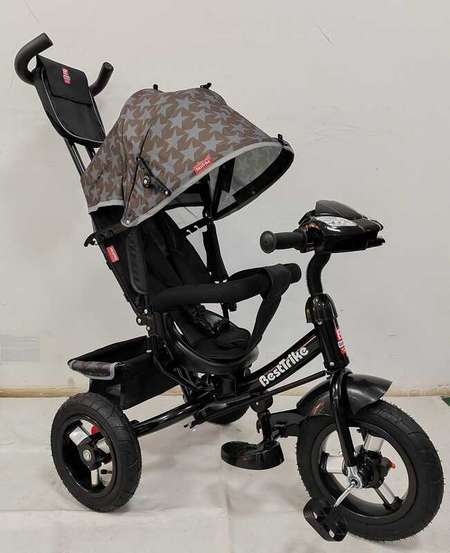 Детский велосипед с родительской ручкой Best Trike  с USB фарой та Bluetooth
