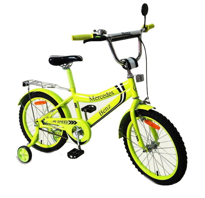 Детский ярко-зеленый велосипед 'Mercedes Benz' 18'