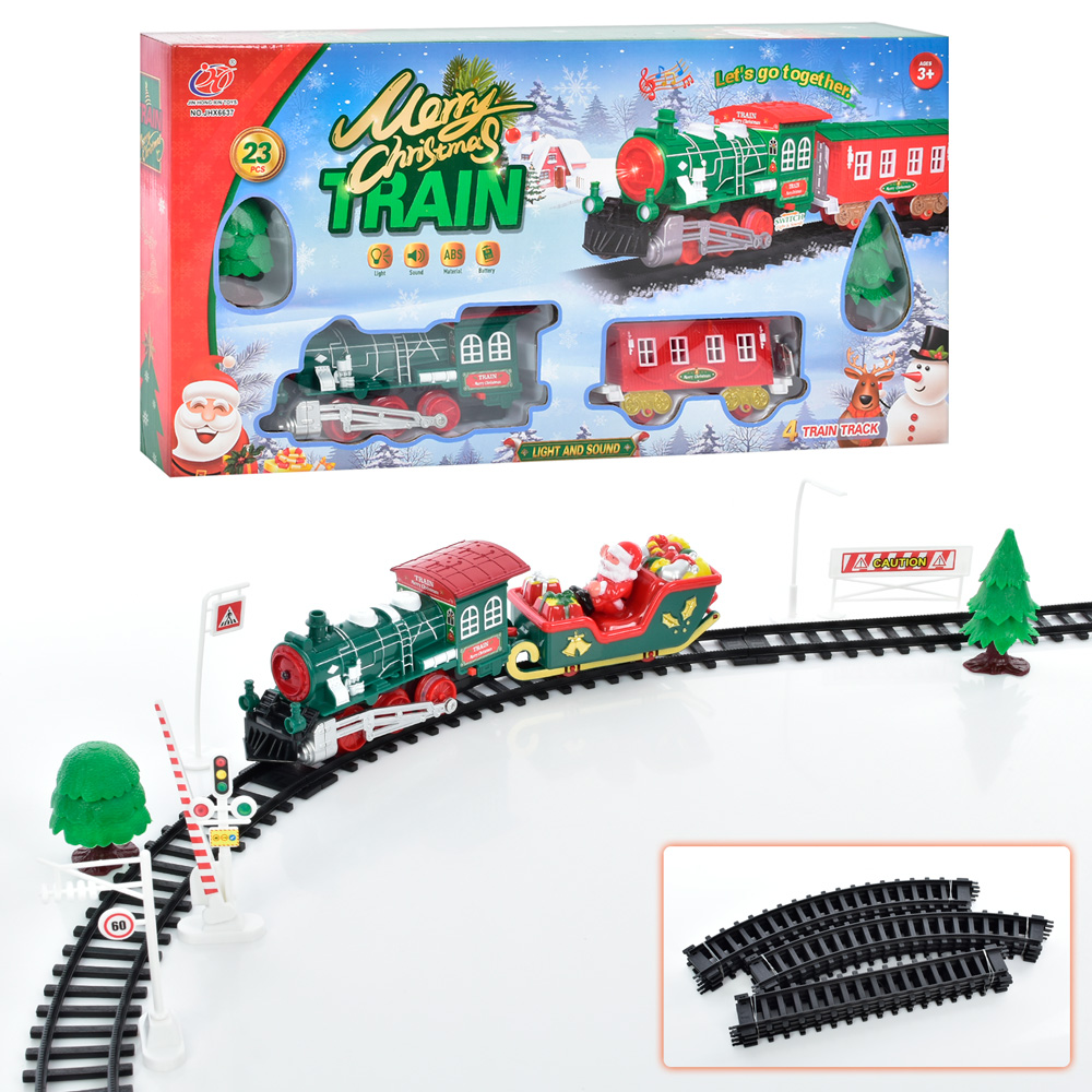 Залізниця на батарейках із фігуркою санти