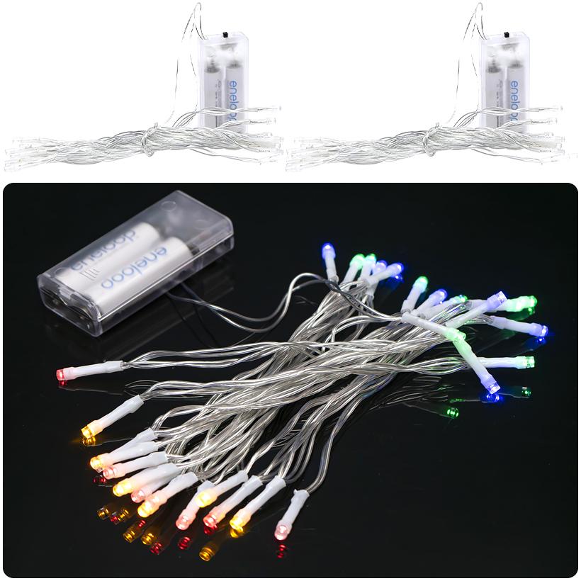 Гирлянда LED на 2-х батарейках 30 лампочек 4 метра мультицвет