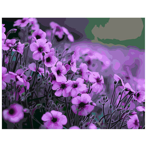 Живопис по номерам 'Фіолетові квіти'