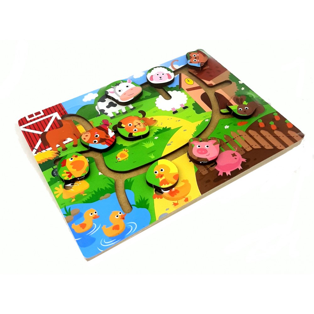 Игра лабиринт деревянная 'Сельские животные'