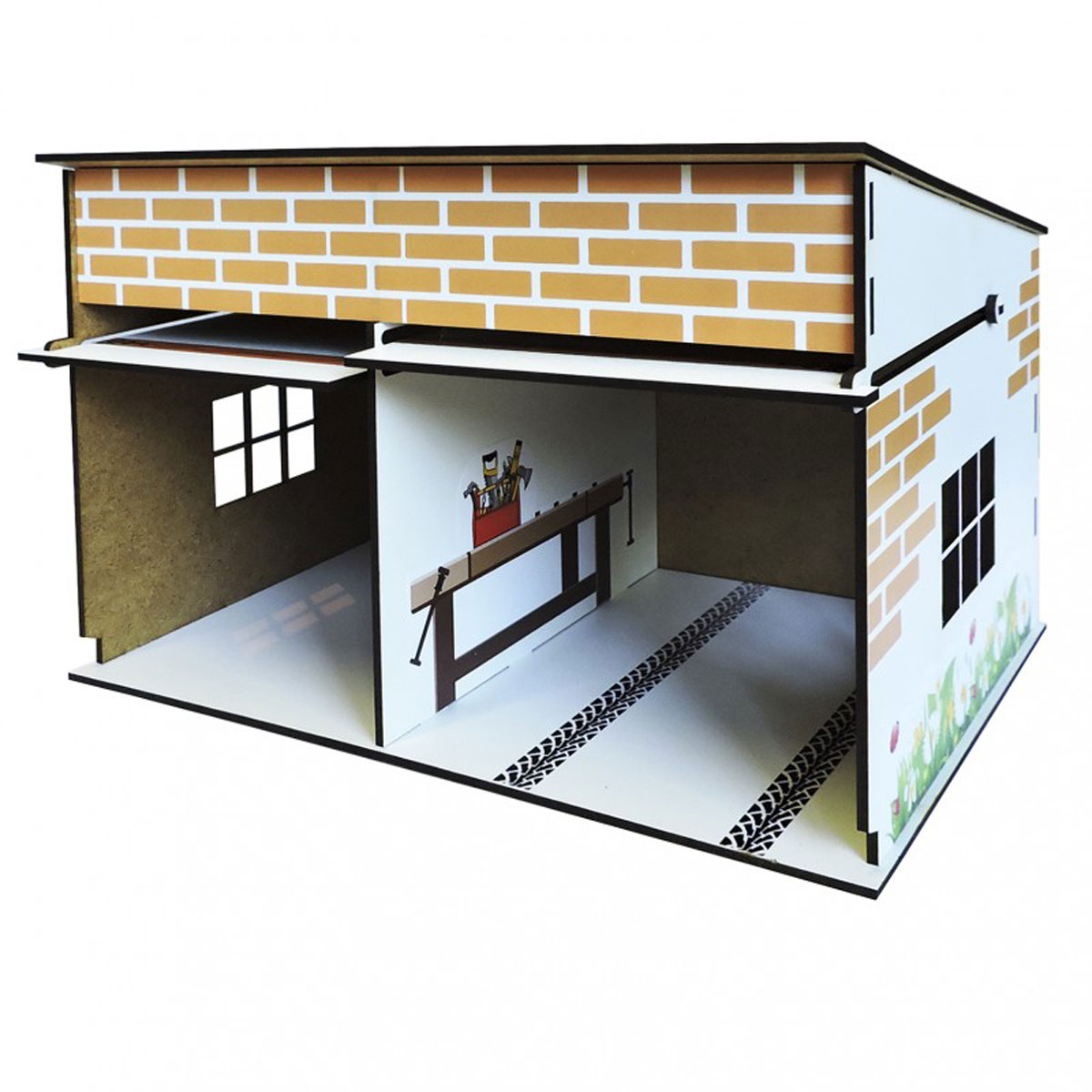 Игрушечный деревянный гараж 3D