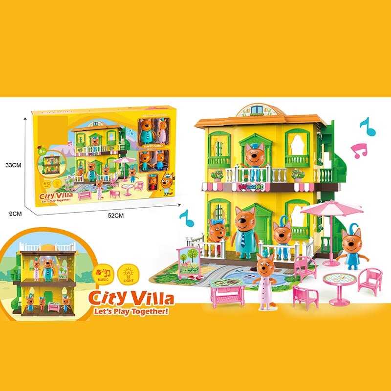 Іграшковий будинок із сім'єю котів