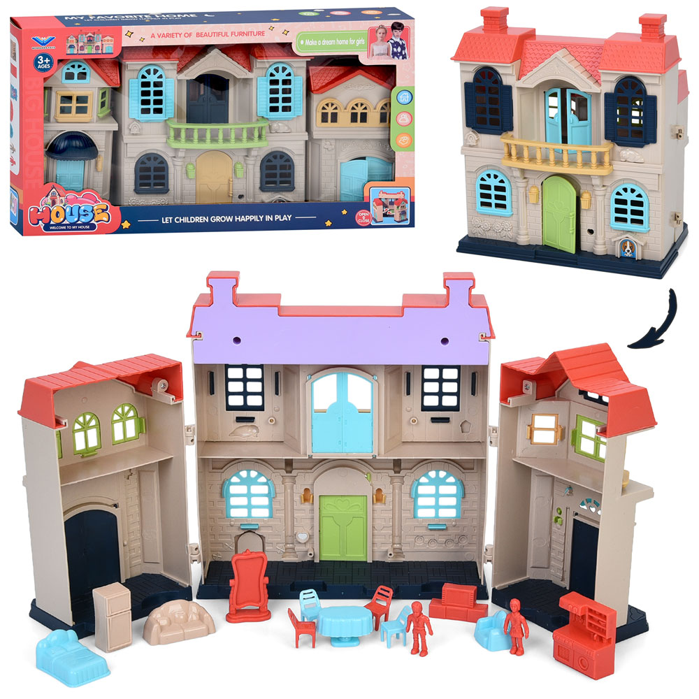 Іграшковий будиночок для ляльок з меблями