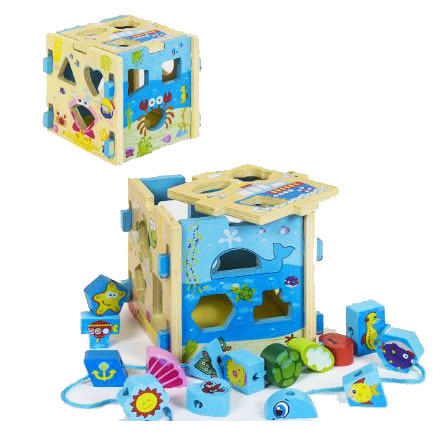 Іграшка дерев'яна куб-сортер + шнурівка102141