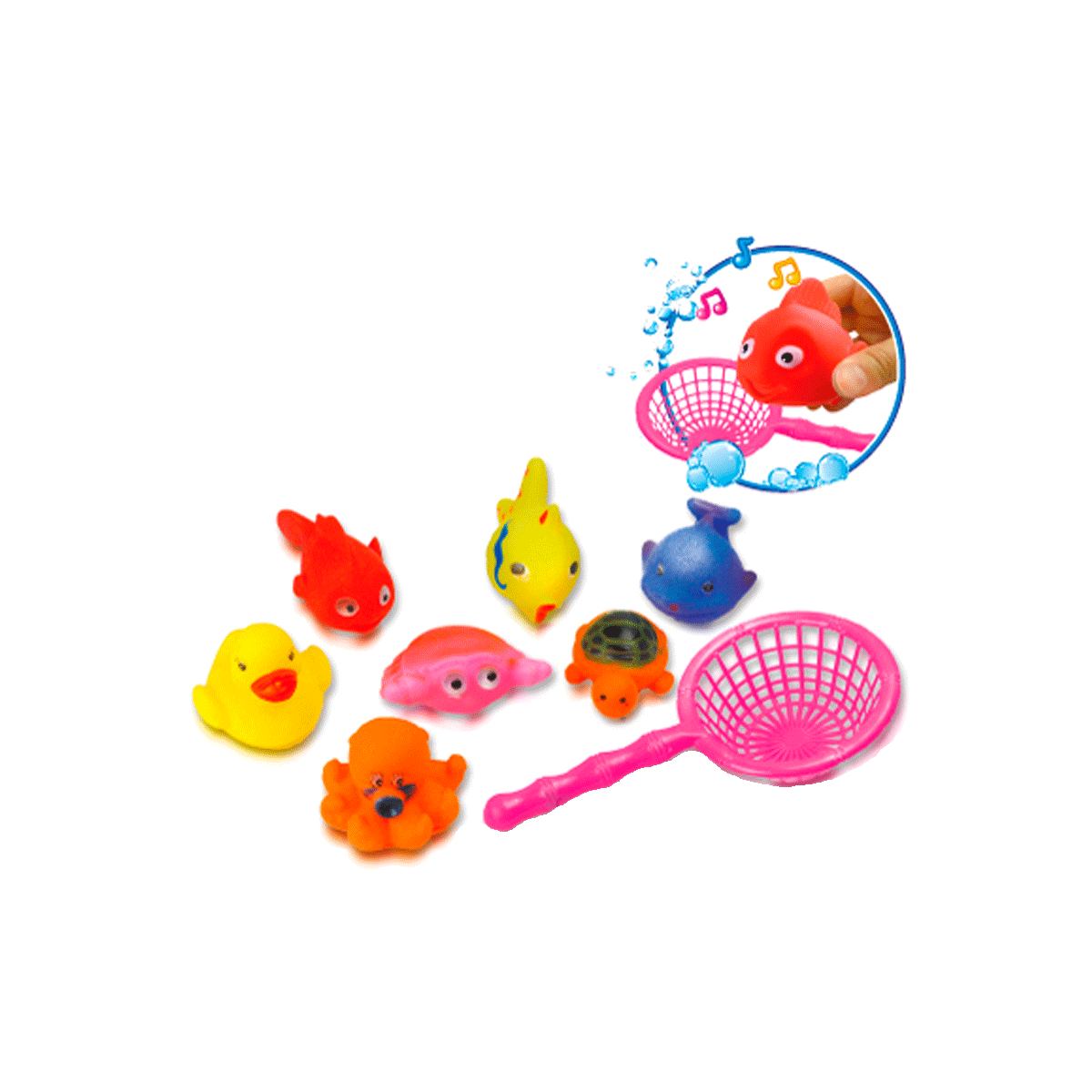 Игрушки-брызгалки для купания с сачком 'Морские жители'