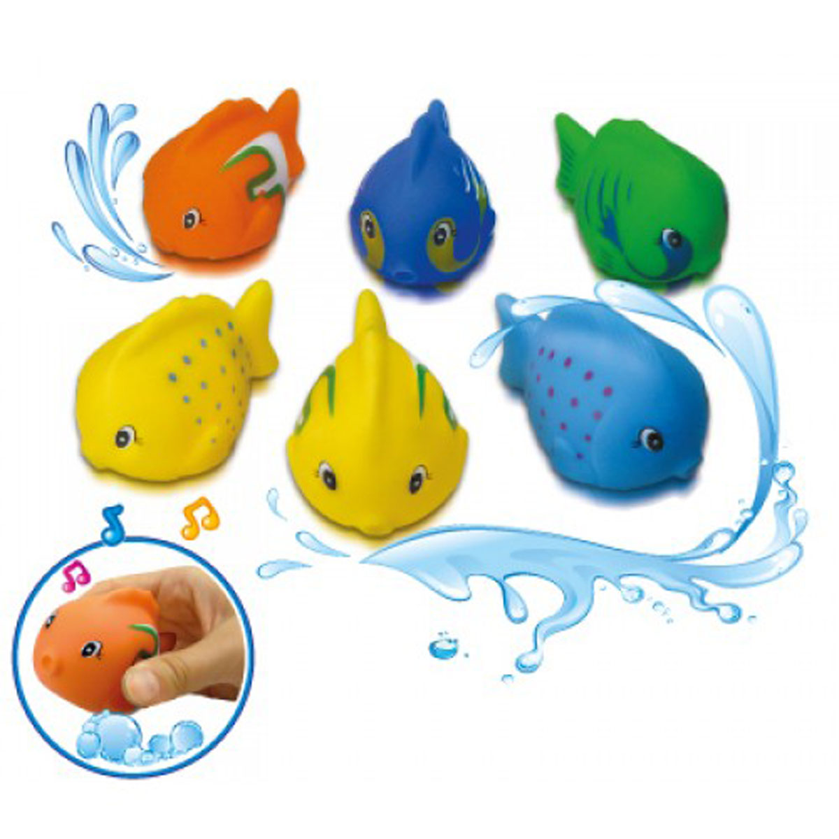 Игрушки-пищалки для ванной 'Цветные рыбки'