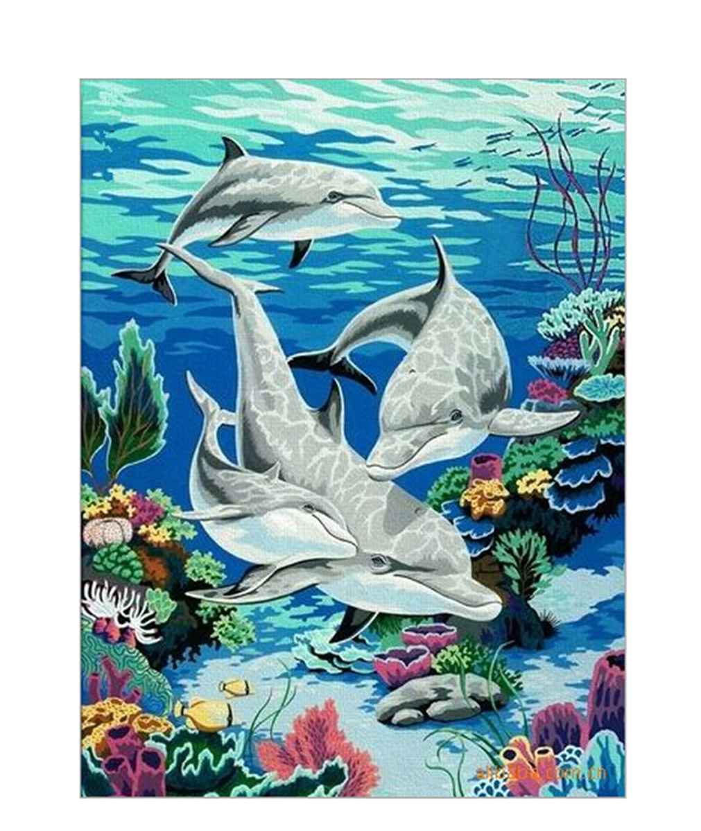 Картина 'Дельфины' по номерам