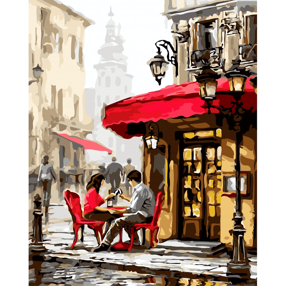 Картина за номерами на полотні 'Побачення в кафе'