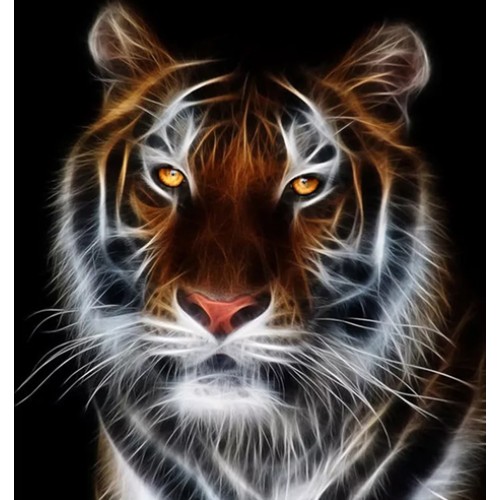 Картина алмазами 'Желтоглазый тигр' без подрамника