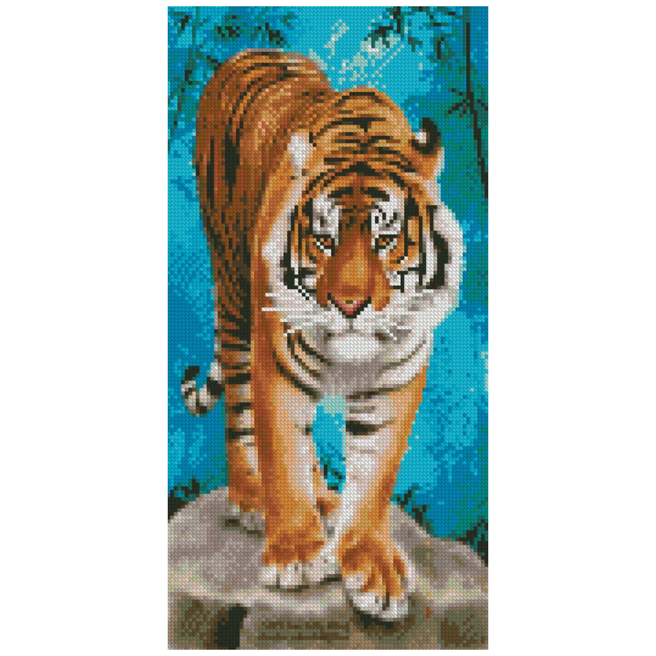 Картина алмазами 'Тигр на камне'