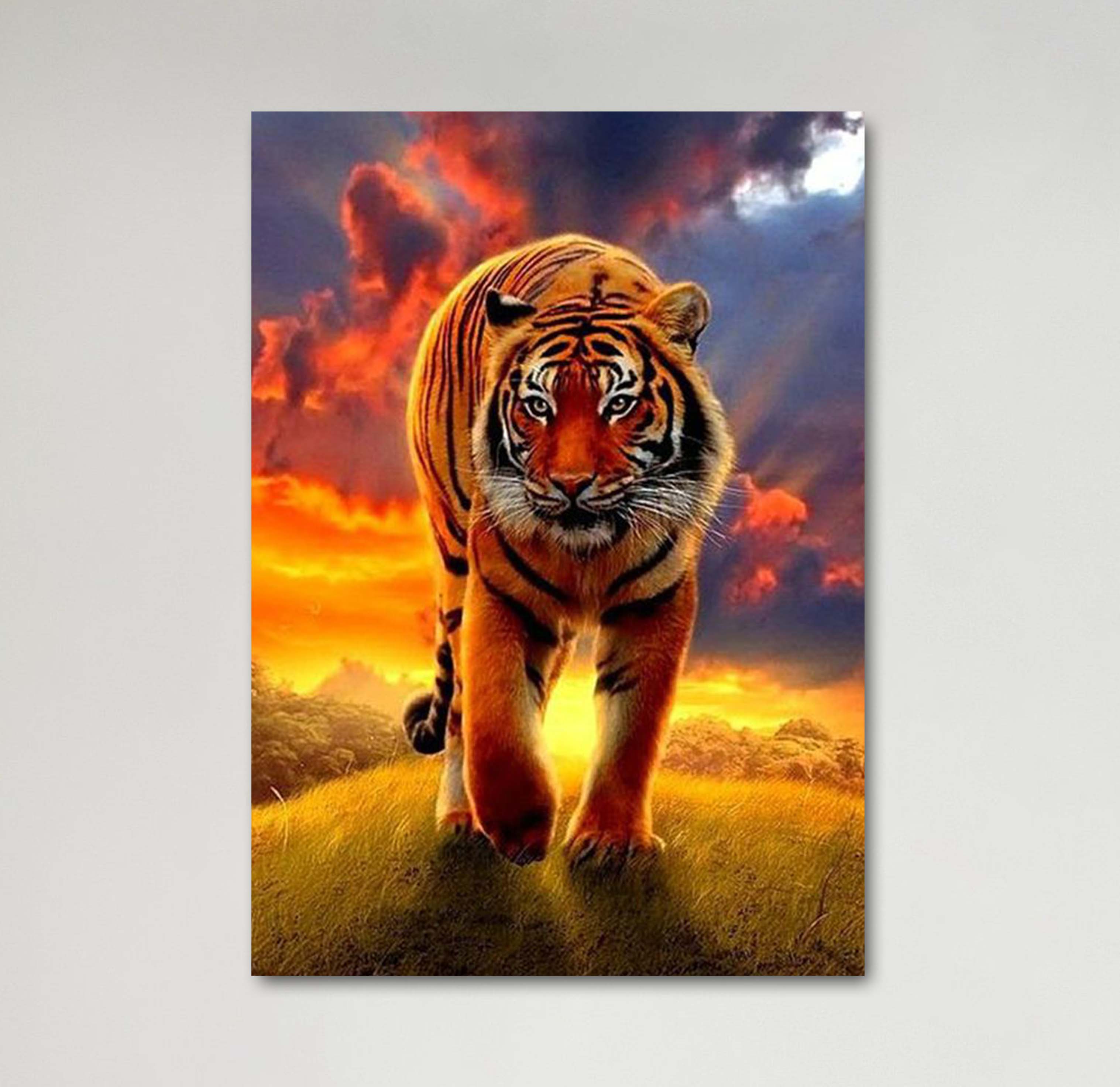 Картина алмазами 'Тигр в лучах солнца'
